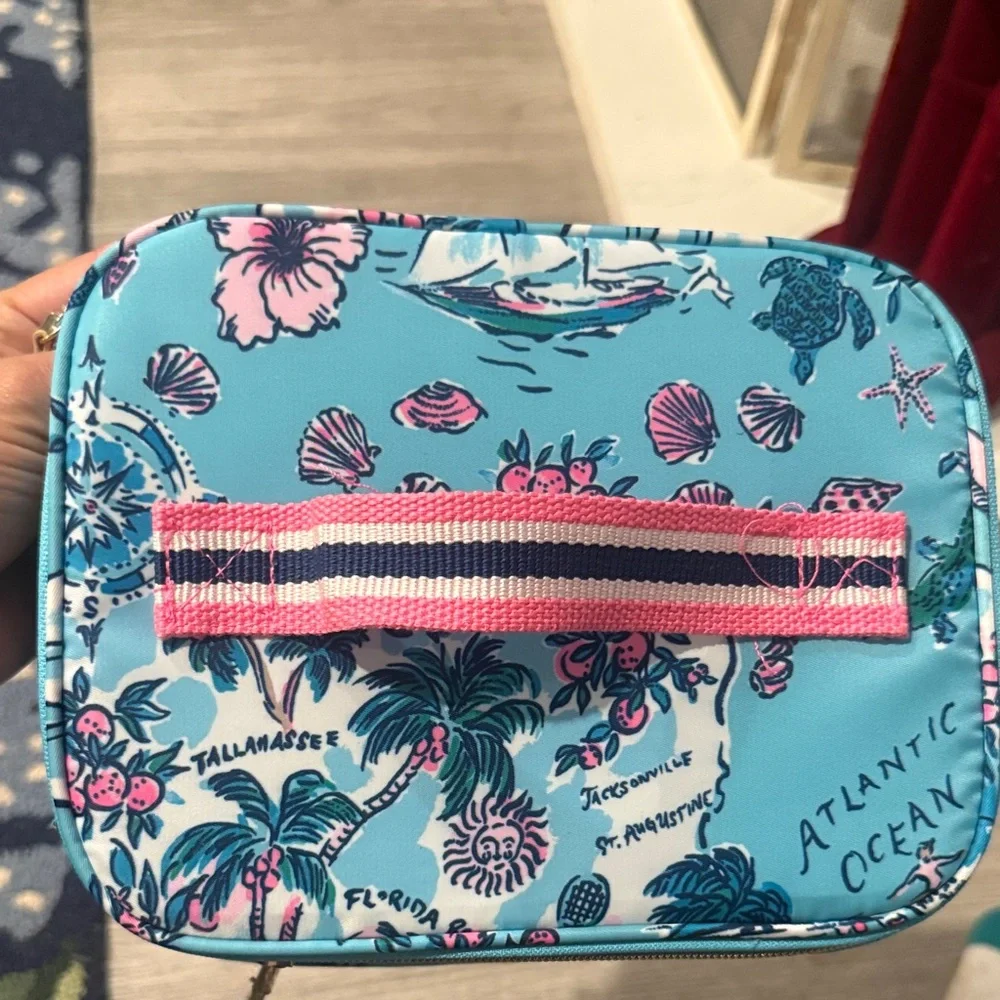 Lily Blue Floral Travel Cosmetic Bag - Picture 6 of 7